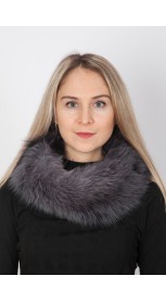 Blue fox fur neck warmer